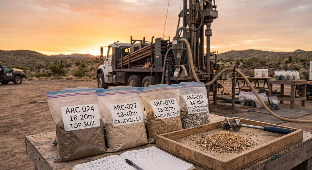 Auger drilling samples
AI generated image